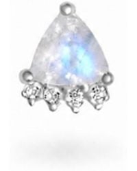 Zohreh - Moonstone Trillion & Diamond Flat Back Earring 14K - Lyst