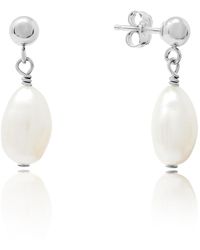 Kiri & Belle - Elodie Baroque Pearl Ball Stud Drop Sterling Earrings - Lyst