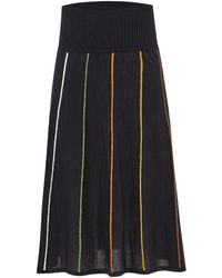 Peraluna - 3d Color Striped Knee Length Knitwear Skirt In - Lyst