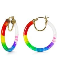 Gold & Honey - Tie Dye Thin Hoop Earrings - Lyst