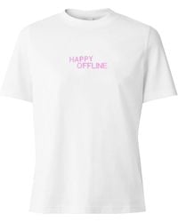 Quillattire - Happy Offline Embroidered T Shirt - Lyst