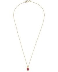 Opium Jewels - Hand Carved 18 Carat & Ruby Pendant On 18 Carat Fine Chain - Lyst
