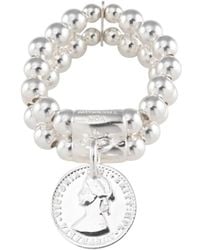 Von Treskow - 2-Strand Stretchy Ring With Mini Coin - Lyst
