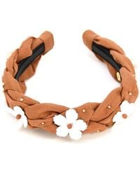 ADIBA - Rust Beaded Floral Handmade Headband - Lyst