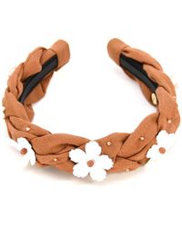 ADIBA - Rust Beaded Floral Handmade Headband - Lyst