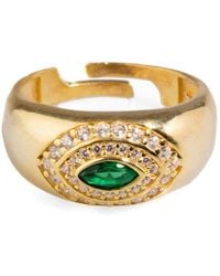 Ebru Jewelry - Emerald & Diamond Vermeil Statement Ring - Lyst
