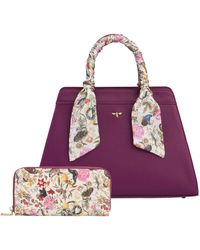 Fable England - X Natural History Museum Floral Engravings Large Plum Tote & Large Zip Purse Set - Lyst