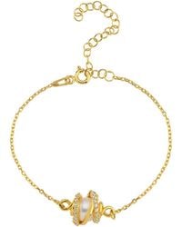 LINYA JEWELLERY - Amour Caged Pearl Chain Bracelet - Lyst