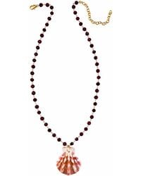 Heather Hawkins Jewelry - Short Scallop Shell Coin Gemstone Necklace -Garnet - Lyst