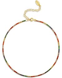 SHYMI - Thin Tennis Necklace - Lyst