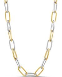 SHYMI - Ten Mm Two Tone Oval Paper Clip Necklace - Lyst