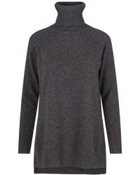 tirillm - Abby A Line Long Turtle Neck Pullover, Charcoal Melange - Lyst