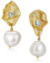 Janus Edinburgh - Irregular Organic Toul Vermeil Topaz Pearl Drop Earrings - Lyst
