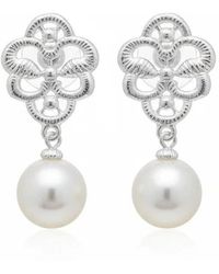 Angel Barocco - Lace Stylish Earrings – & With Pearl Drop - Lyst