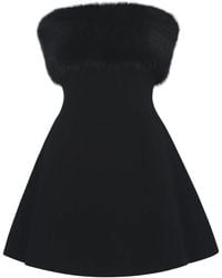 Miss Circle New York - Evelyn Fur-Trimmed Mini A-Line Dress - Lyst