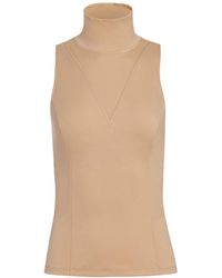 Bennu - Neutrals Mock Neck Top, Nude - Lyst
