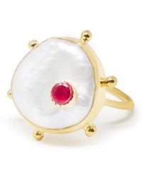 Vintouch Italy - Rebel Rebel Ruby Stacking Ring - Lyst