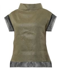 Metamorph - Turtleneck Linen Top - Lyst