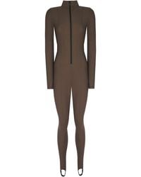 No'design - Zip-Up Elastic Hem Khaki Jumpsuit - Lyst