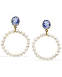 Vintouch Italy - A Perfect Circle Cameo And Pearl Earrings - Lyst