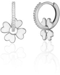 Spero London - Sterling Enamel Clover Earrings - Lyst