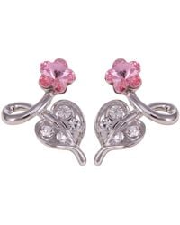Modenaire - Flower Crystal Drop Earrings For - Lyst
