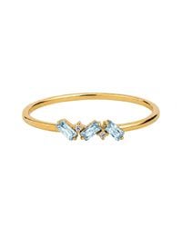 Belinda Jewelz - Aquamarine Triple Baguette Birthstone Ring - Lyst