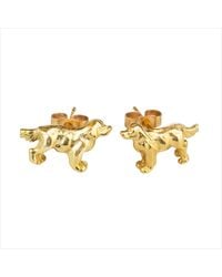 Simon Kemp Jewellers - Golden Retriever Stud Earrings Eighteen Carat On Solid Sterling - Lyst