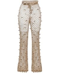 Andreeva - Metallic Handmade Crochet Pants - Lyst
