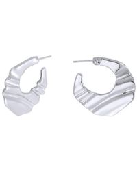Bermuda Watch Company - Annie Apple Larisa Ridge Sterling Hoop Earrings - Lyst