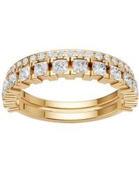 Aya Fine Jewelry - Princess Cut & Round Lab Diamond Double Band Ring - Lyst