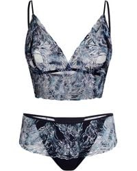 Oh!Zuza - Mystery Flocked Tulle Lingerie Set Bralette & Brazilian Briefs – - Lyst