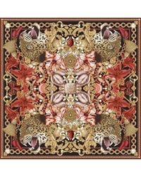 Emily Carter - Rose The Leopard & Tulip Silk Scarf - Lyst