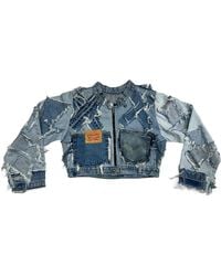 Zasta Studio - Shredded Couture Crop Denim Jacket - Lyst