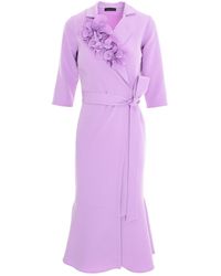concept A trois - Wrap Blazer Dress With Flowers - Lyst