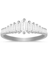 Kylie Harper - Sterling Art Deco Baguette-Cut Diamond Cz Ring - Lyst