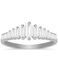 Kylie Harper - Sterling Art Deco Baguette-Cut Diamond Cz Ring - Lyst