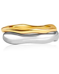 Mickey's Girl - Two Tone Double Stacked Irregular Rings - Lyst