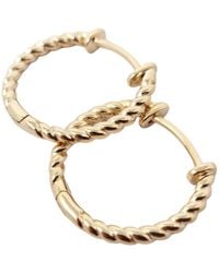Harfi - Plated Thin Twisted Rope Hoop Earrings - Lyst