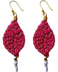 Hilo De Mar - Leaf Earrings With Chilli - Lyst