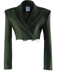 Vestiaire d'un Oiseau Libre - Kaki Distressed Cashmere Jacket - Lyst