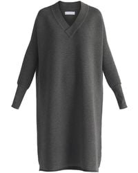 Paisie - V-Neck Ribbed Jumper Dress - Lyst