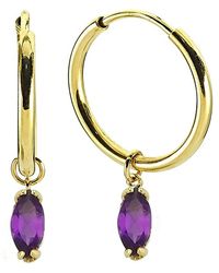 Ana Dyla - Kissed Amethyst Hoops - Lyst