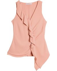 Santorelli - Tyra Sleeveless Top With Asymmetric Ruffle Panels - Lyst