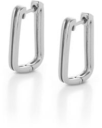 Nellou Jewellery - Double Oblong Hoop Earrings Sterling - Lyst