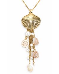 Lalinde - Golden Shell Necklace - Lyst