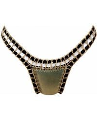 Luxsea Swimwear - Milos Khaki Shimmer Crochet Bikini Bottom - Lyst