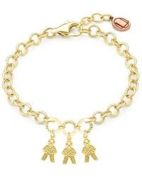 Unaloe - Adjustable Plated Mom Bracelet With Three Baby Charms - Lyst