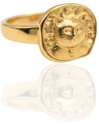 Frenvyrn - Vermeil Lars Cat Coin Signet Ring - Lyst