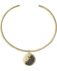 Zeworks - Sahara Blues – La Luna Handcrafted Brass Choker With Lava Stone Inlay - Lyst